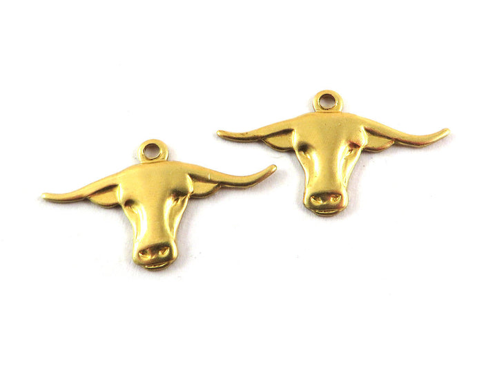 6x Breloque tête de buffle (20mm x 11mm) CH-086