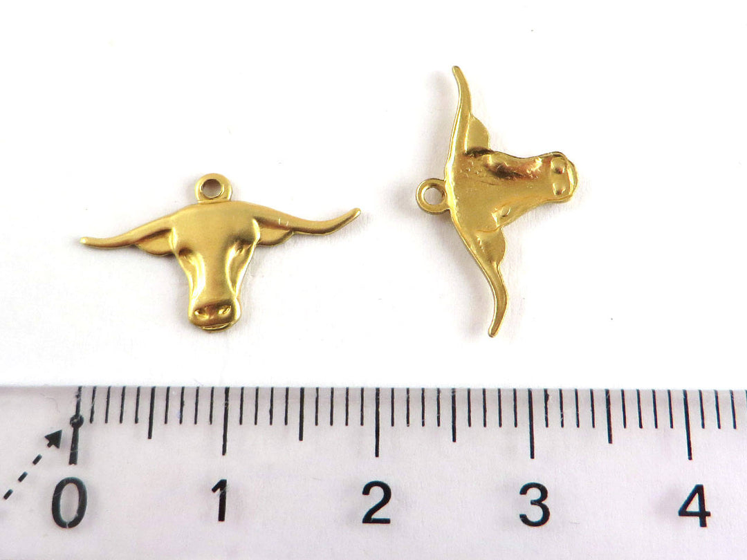 6x Breloque tête de buffle (20mm x 11mm) CH-086