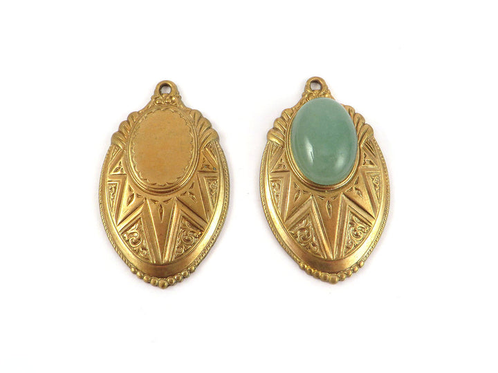 1x Pendentif support cabochon 13x18 ou 10x15 (42mm x 25mm) M-003