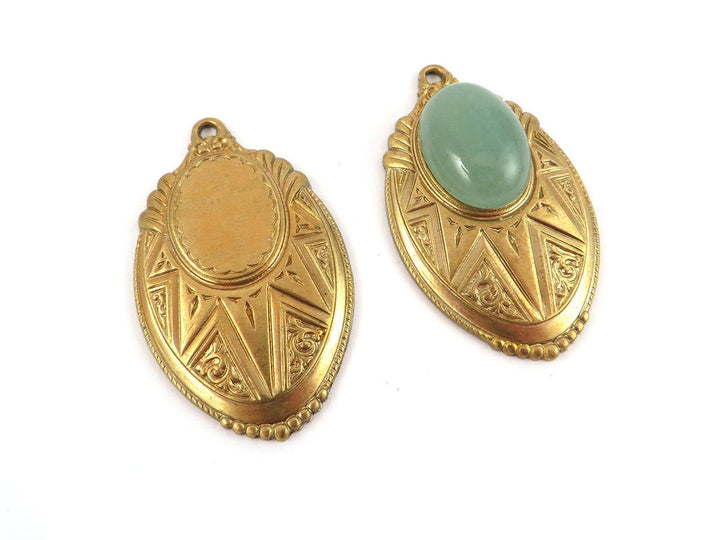 1x Pendentif support cabochon 13x18 ou 10x15 (42mm x 25mm) M-003