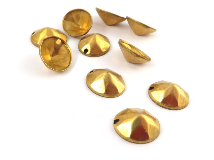 4x Breloque ovale facette (12mm x 10mm) PV-058