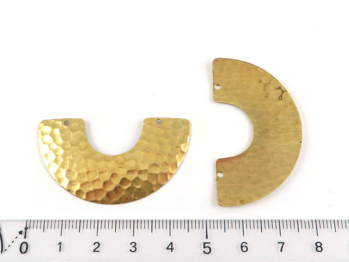 2x Connecteur demi-lune martelé (45mm x 25mm) PV-173