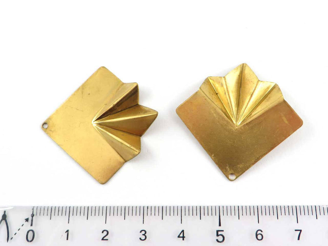 2x Breloque losange éventail Art Déco (34mm x 35mm) PV-005