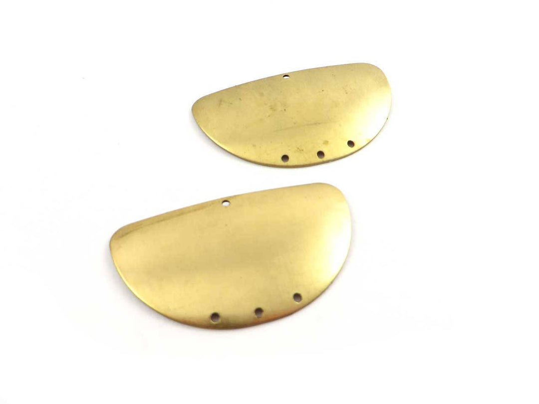 2x Connecteur demi-lune bombé 4 trous (22mm x 40mm) PV-096