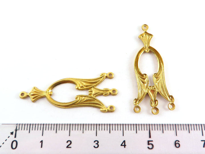 2x Connecteur goutte chandelier fleur vintage (38mm x 16mm) V-087