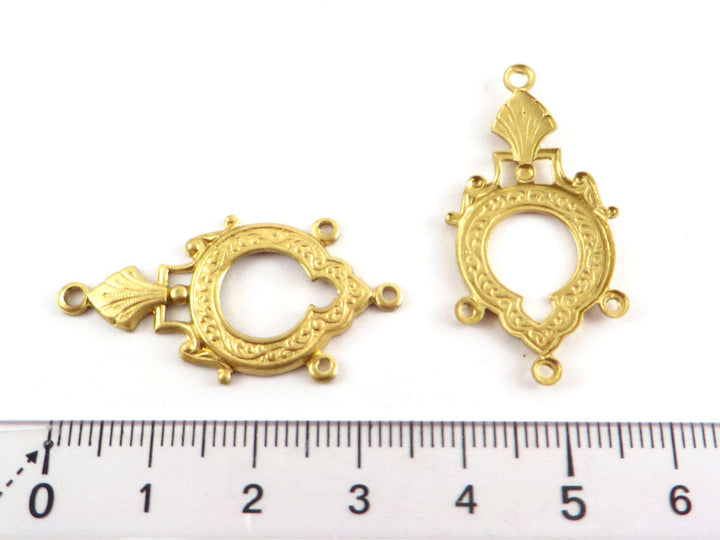 2x Connecteur chandelier goutte vintage 4 œillets (35mm x 17mm) V-105