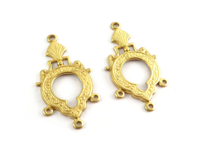 2x Connecteur chandelier goutte vintage 4 œillets (35mm x 17mm) V-105