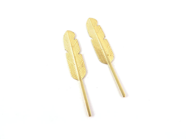 6x Breloque plume (32mm x 5mm) CH-064