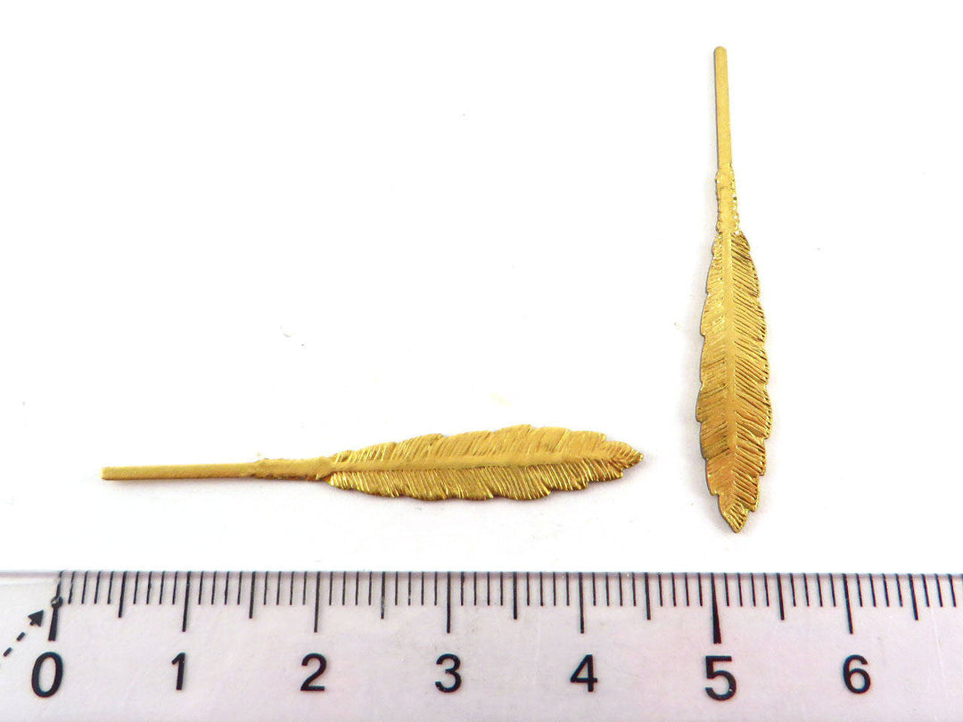 4x Breloque plume (43mm x 6mm) CH-046