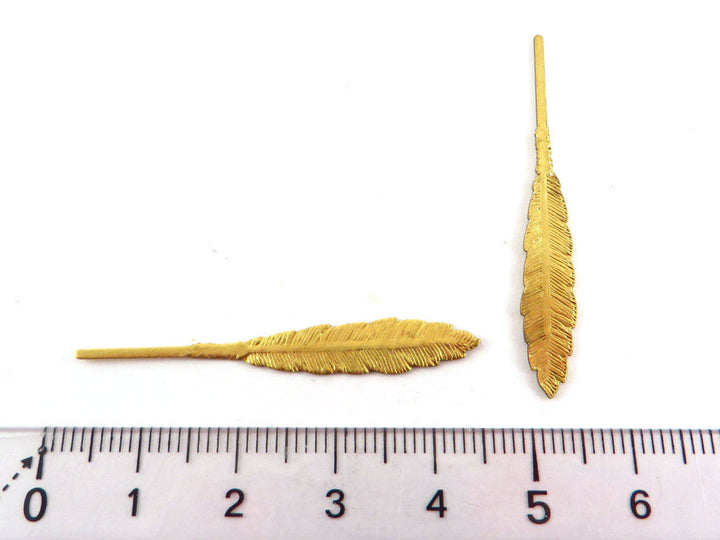 4x Breloque plume (43mm x 6mm) CH-046