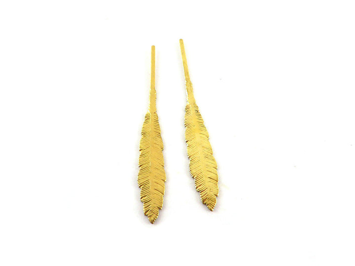 4x Breloque plume (43mm x 6mm) CH-046