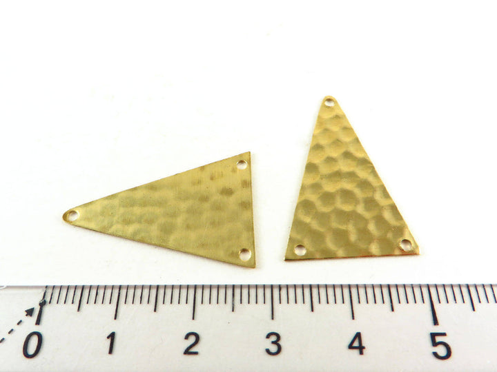 6x Connecteur triangle 3 trous martelé (28mm x 18mm) PP-022