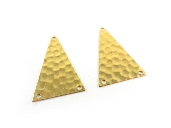 6x Connecteur triangle 3 trous martelé (28mm x 18mm) PP-022