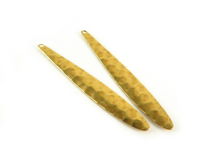 4x breloque goutte martelée (45mm x 6mm) PV-077
