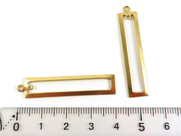 2x Breloque barre rectangle évidé 2 œillets (41mm x 8mm) PP-193