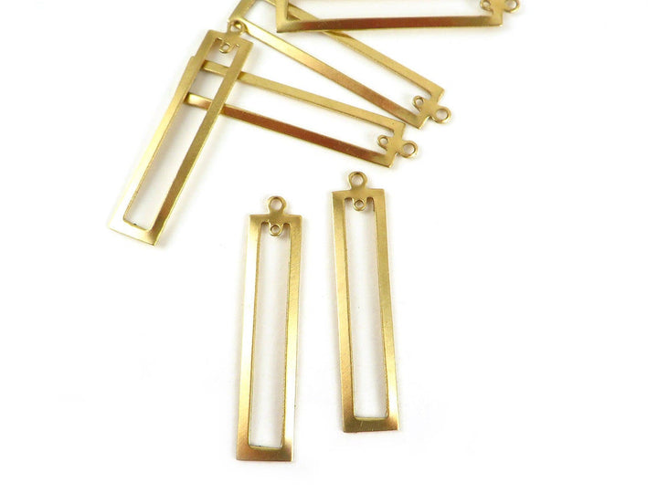 2x Breloque barre rectangle évidé 2 œillets (41mm x 8mm) PP-193