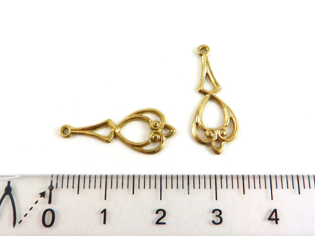 2x Connecteur Art Nouveau filigrane (22mm x 9mm) V-025