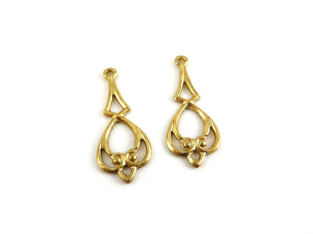 2x Connecteur Art Nouveau filigrane (22mm x 9mm) V-025