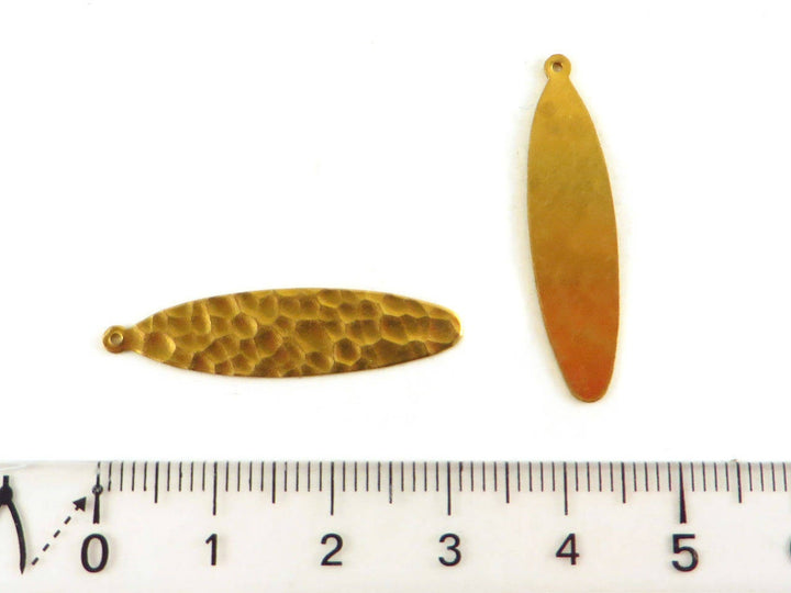4x Breloque goutte ovale martelé (32mm x 8mm) PP-105