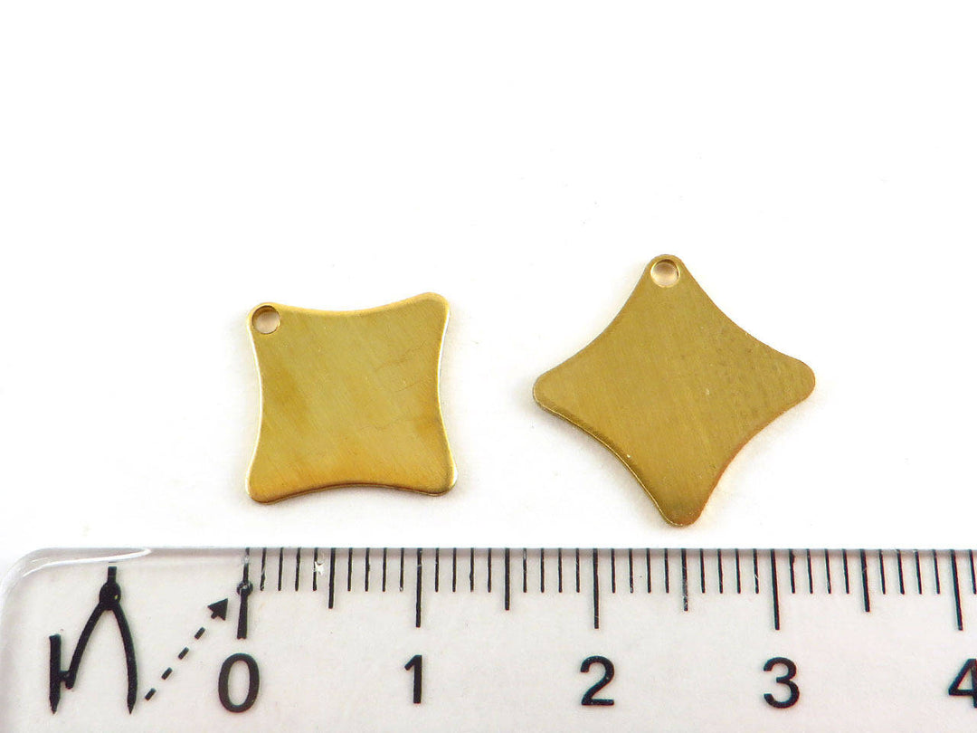 4x Breloque carré étoile (16mm x 16mm) PP-070