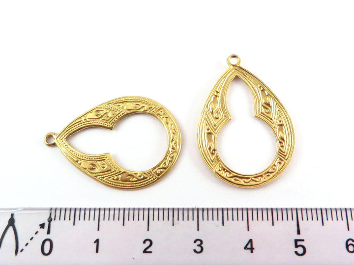 2x Breloque goutte Vintage (29mmx 20mm) V-023