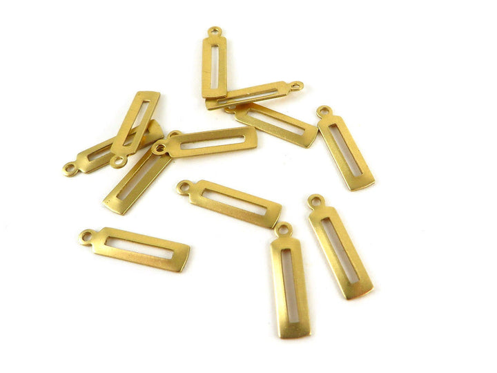 6x Breloque barre rectangle évidé (17mm x 4mm) PP-198