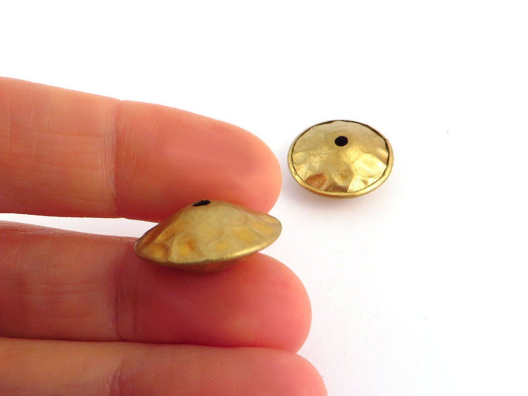 2x Grande perle toupie martelé (20mm x 9mm) P-007