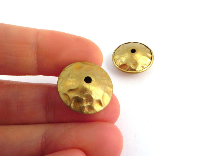 2x Grande perle toupie martelé (20mm x 9mm) P-007