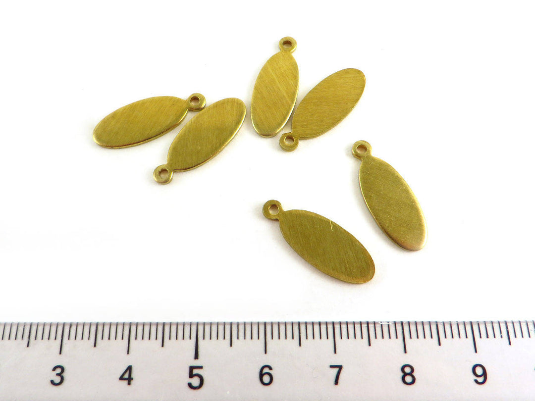 6x Breloque étiquette ovale (20mm x 8mm) PP-038