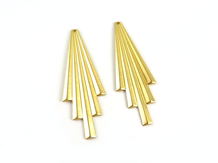 2x Pendentif goutte losange éventail Art Déco (53mm x 18mm) PV-066