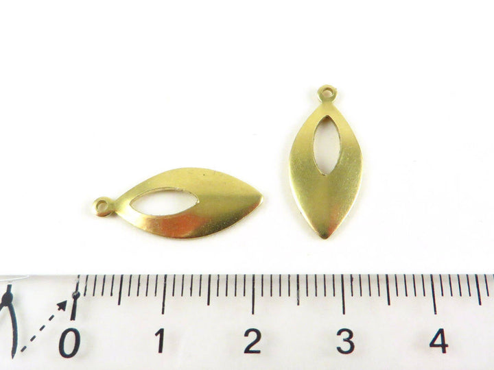 6x Breloque navette bombé ajouré (21mm x 9mm) PV-186