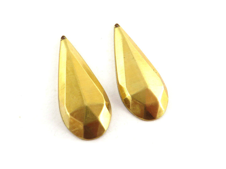 4x Breloque goutte facette (32mm x 13mm) PV-110