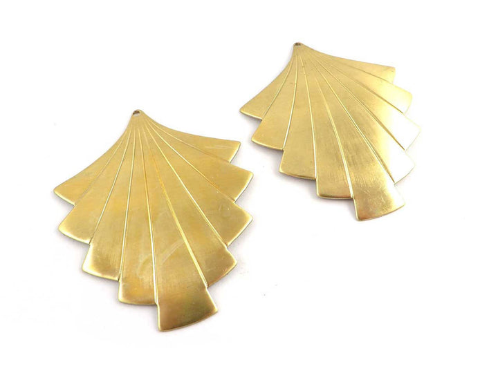 2x Pendentif losange éventail Art Déco (38mm x 48mm) PV-185
