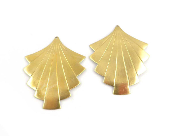 2x Pendentif losange éventail Art Déco (38mm x 48mm) PV-185
