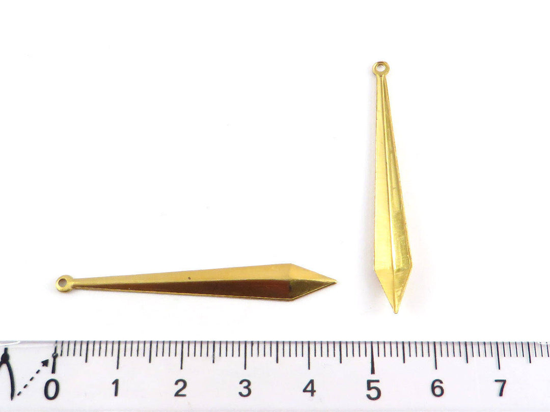 4x Breloque goutte pointe facette (45mm x 6mm) PV-102