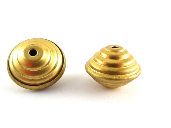 2x Grande perle toupie cannelée (13mm x 18mm) P-001