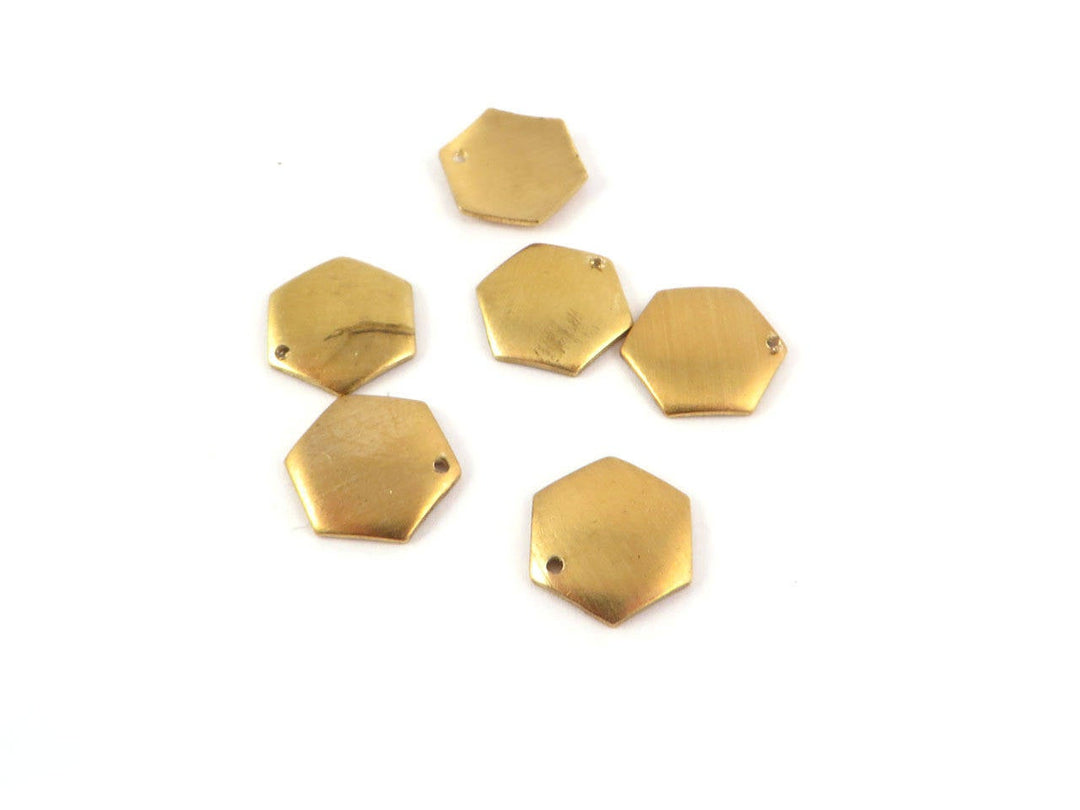 12x Breloque hexagone bombé (11mm x 10mm) PP-073