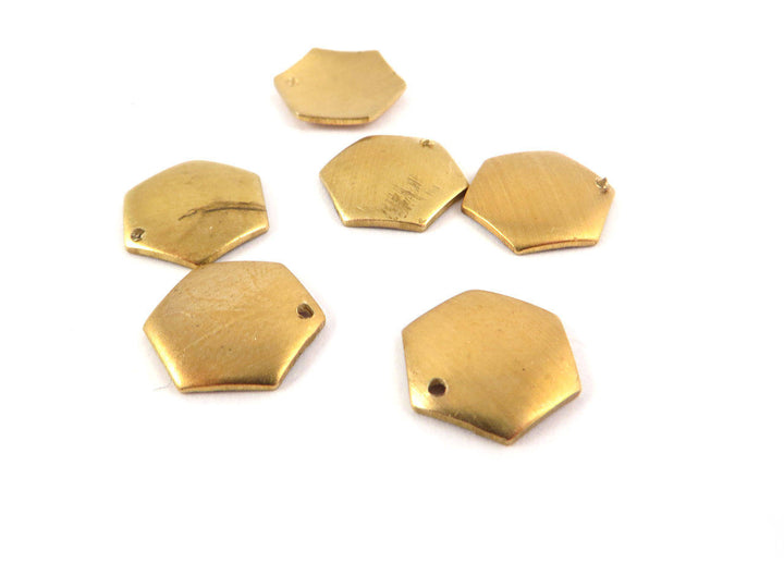 12x Breloque hexagone bombé (11mm x 10mm) PP-073