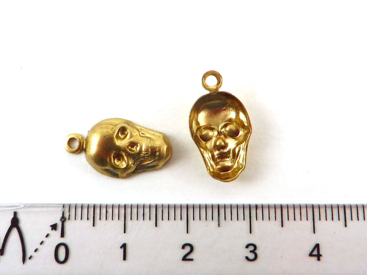 2x Breloque tête de mort (17mm x 10mm) CH-011