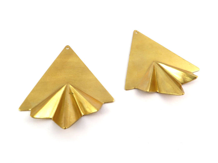 2x Pendentif triangle éventail Art Déco (32mm x 40mm) PV-131