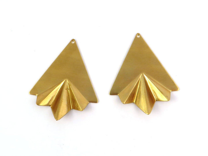 2x Pendentif triangle éventail Art Déco (32mm x 40mm) PV-131