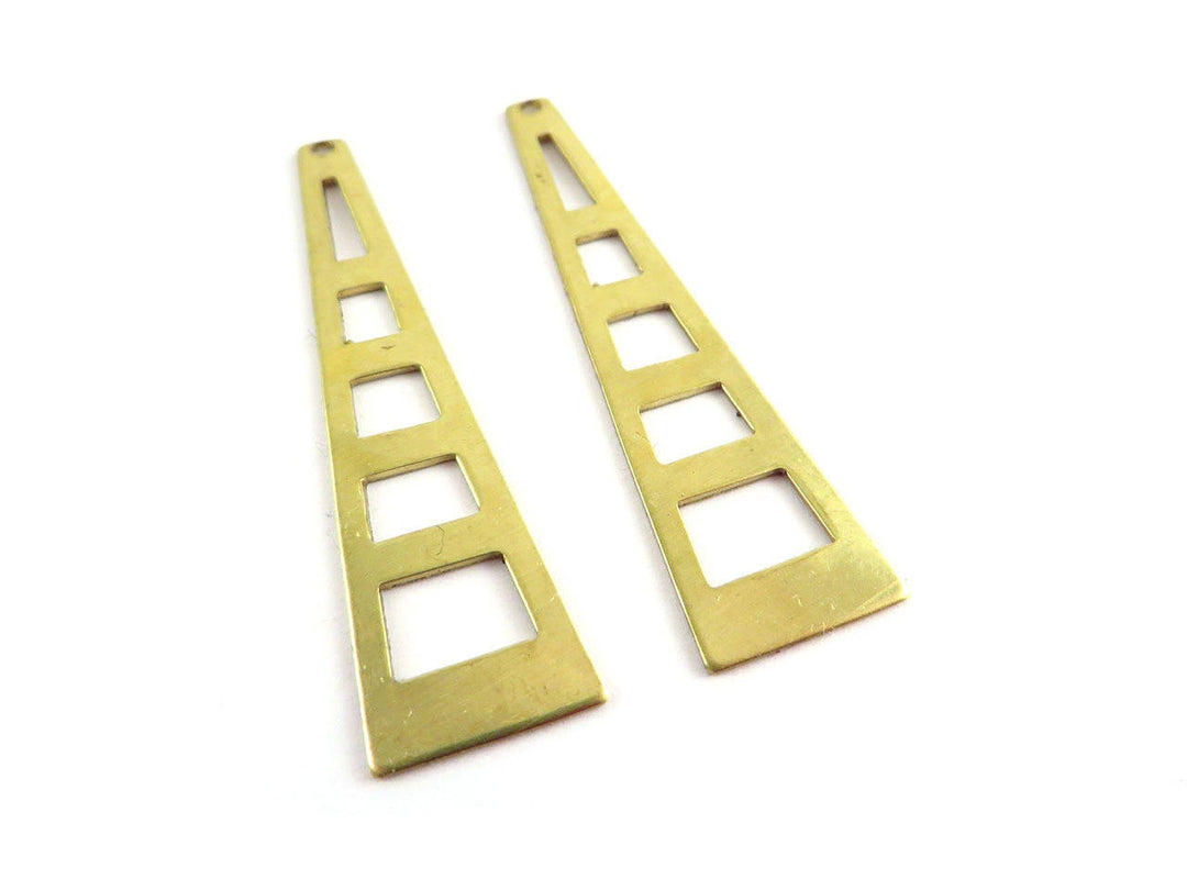 2x Pendentif trapèze triangle ajouré (48mm x 13mm) PP-176