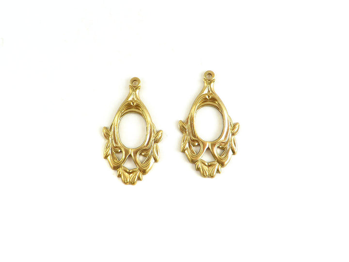 2x Breloque goutte Vintage (28mm x 17mm) V-007