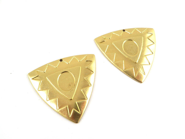 2x Pendentif triangle support cabochon 8 x 10 mm (38mm x 36mm) PV-184