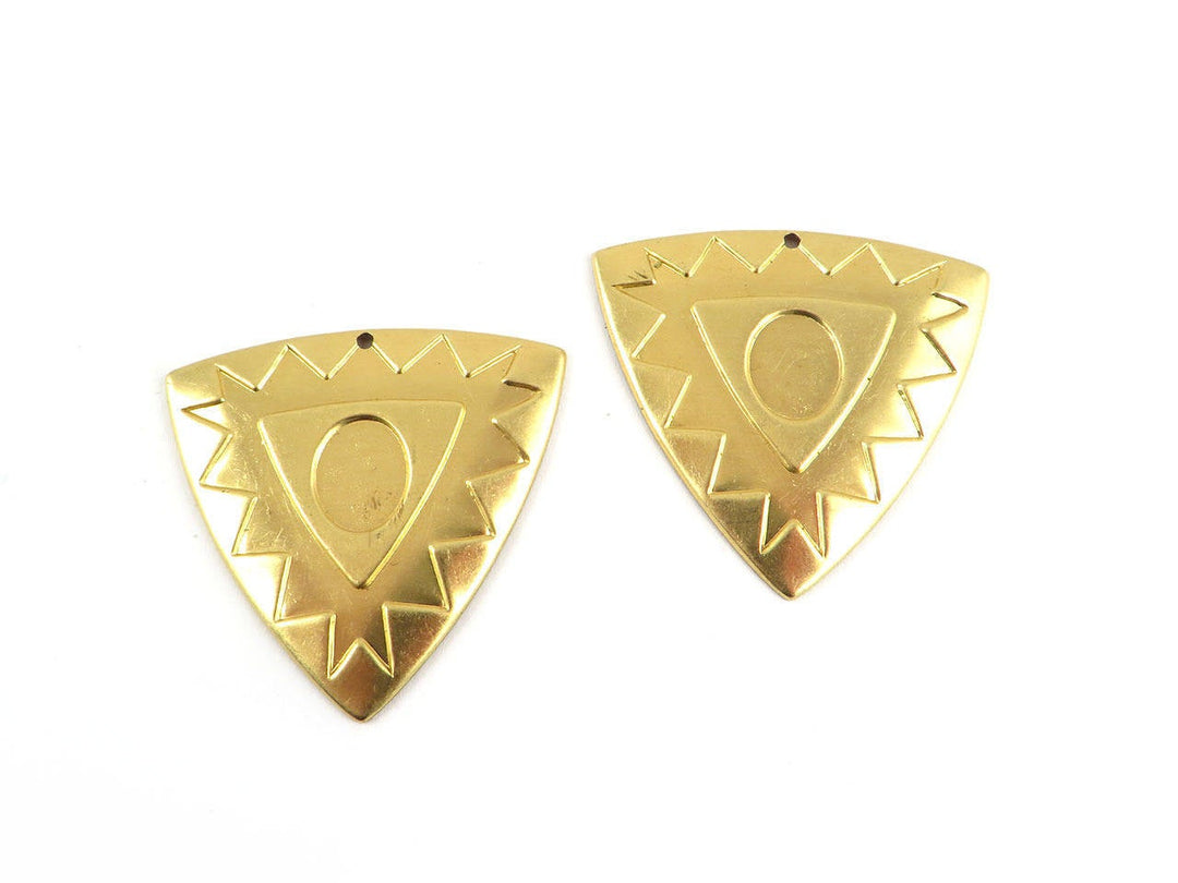 2x Pendentif triangle support cabochon 8 x 10 mm (38mm x 36mm) PV-184
