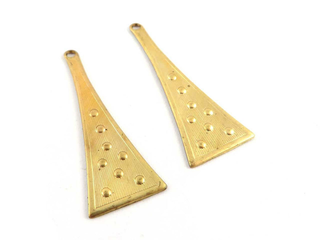 2x Breloque triangle texture vintage (12mm x 32mm) PP-237