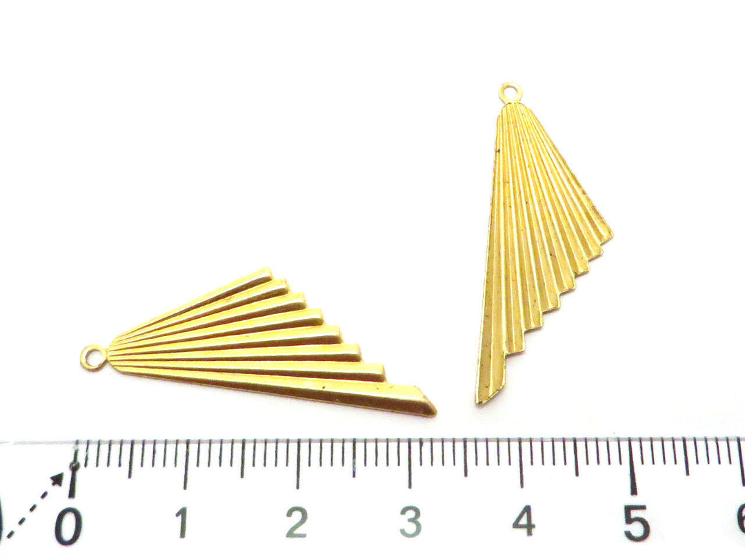 4x Breloque éventail plissé Art Déco Vintage (33mm x 20mm) PV-100