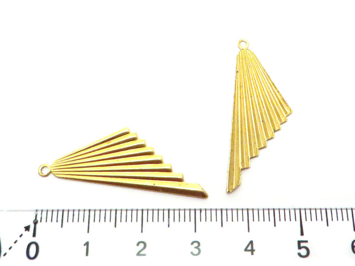 4x Breloque éventail plissé Art Déco Vintage (33mm x 20mm) PV-100