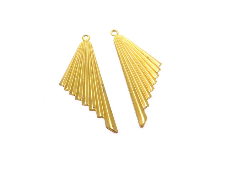 4x Breloque éventail plissé Art Déco Vintage (33mm x 20mm) PV-100