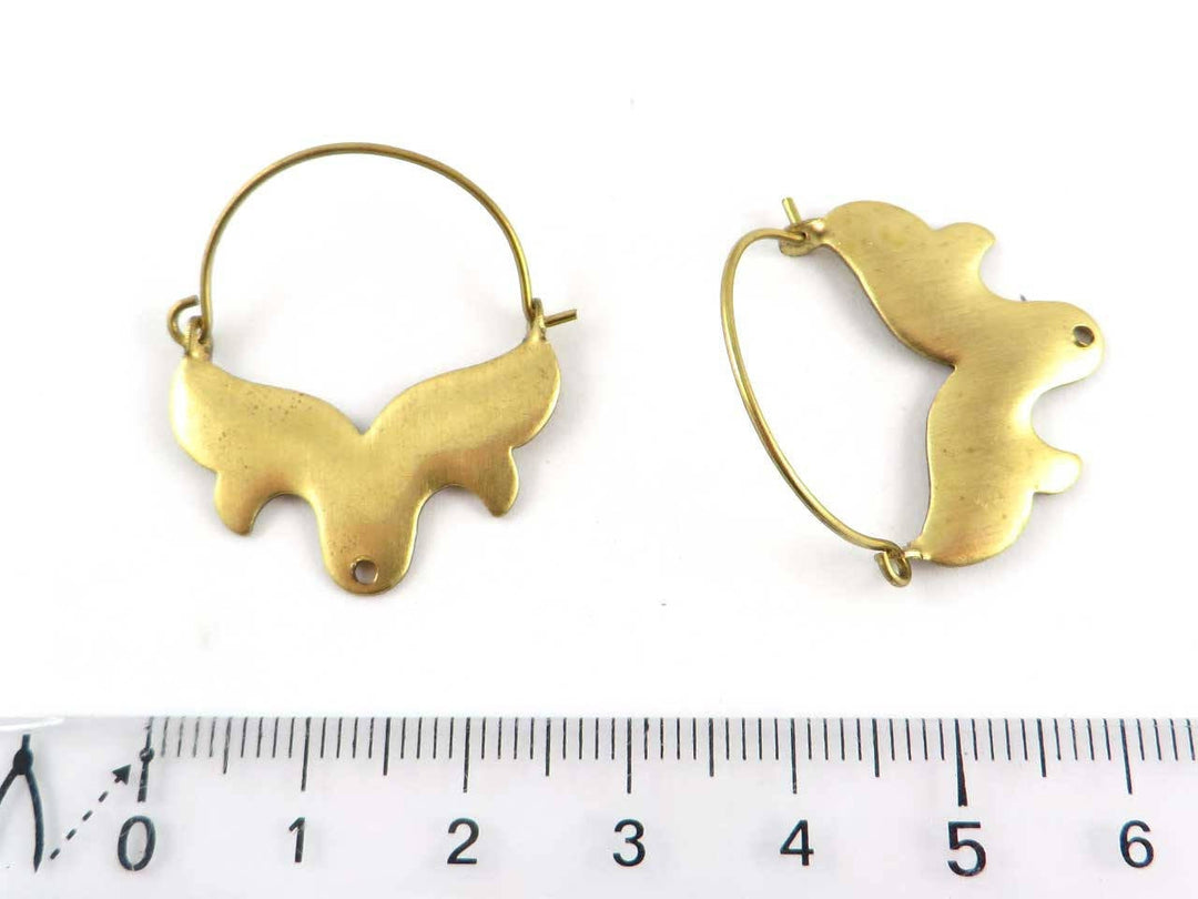 2x Support boucles d'oreilles goutte Art Nouveau (26mm x 31mm) PV-193